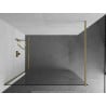 Mexen Kioto şcianka prysznicowa Walk-in 75 x 200 cm, transparent 8 mm, złota szczotkowana - 800-075-101-55-00