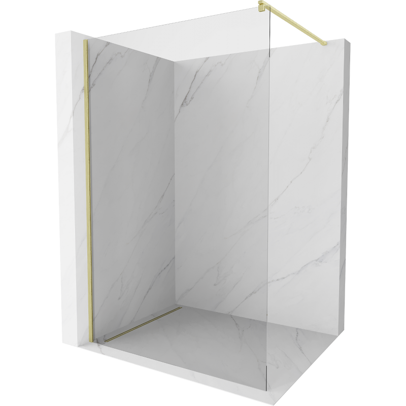 Mexen Kioto panou de duș Walk-in 160 x 200 cm, transparent 8 mm, auriu periat - 800-160-101-55-00