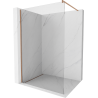 Mexen Kioto Walk-in zuhanyfal 50 x 200 cm, 8 mm átlátszó, kefélt réz - 800-050-101-65-00