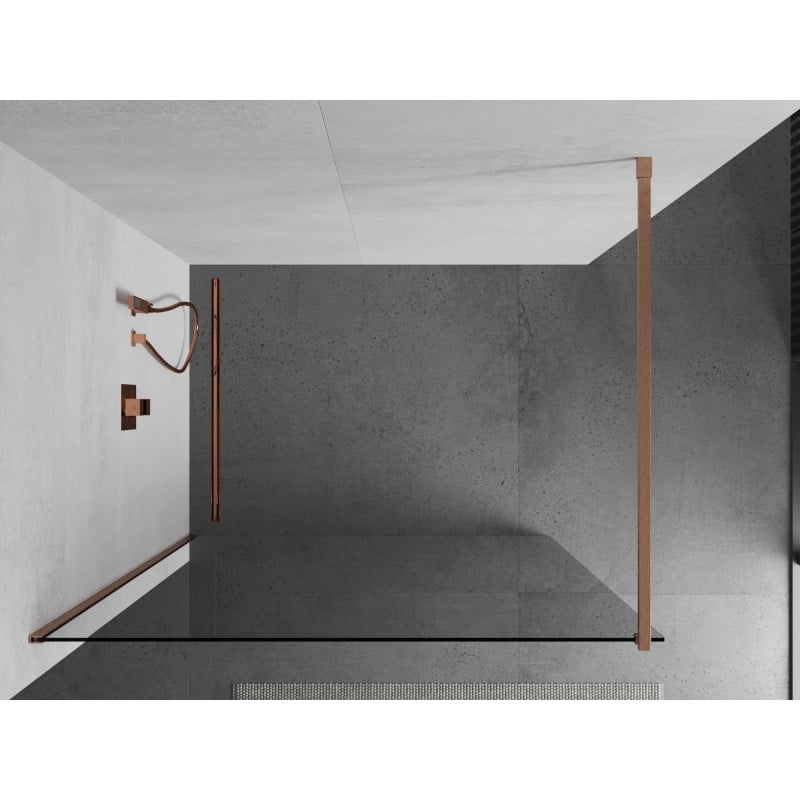 Mexen Kioto panou de duș Walk-in 55 x 200 cm, transparent 8 mm, cupru periat - 800-055-101-65-00