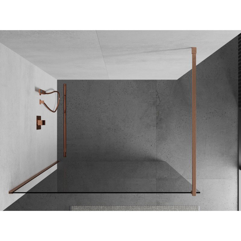 Mexen Kioto Walk-in zuhanyfal 60 x 200 cm, áttetsző 8 mm, kefe bronz - 800-060-101-65-00