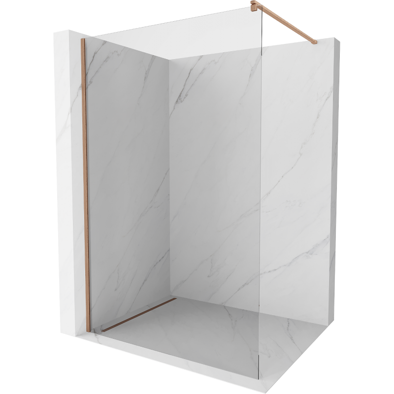 Mexen Kioto perete de duș Walk-in 75 x 200 cm, transparent 8 mm, cupru periat - 800-075-101-65-00