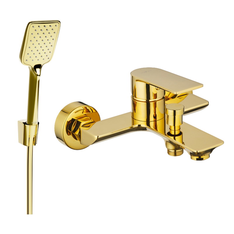 Mexen Alexa R62 baterie de cadă cu set de duș, aurie - 7123R62-50