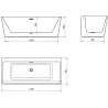 Mexen Volta cada bide de perete independent 170 x 75 cm, alb, scurgere crom - 51131707500-01