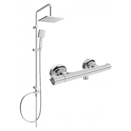 Mexen Slim Set duș Tord montat pe perete cu pară de duș și baterie termostatică, crom - 77105200-00