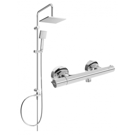 Mexen Tord set de duș cu pară de tip ploaie și baterie de duș termostatică Slim, Crom - 77105200-00
