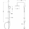 Mexen Carl set de duș cu pară de tip ploaie și baterie de duș termostatică Slim, Crom - 77105240-00