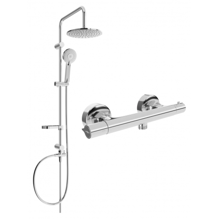 Mexen Slim Carl set de duș pe perete cu duș de ploaie și baterie de duș termostatică, crom - 77105240-00