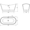 Mexen Montana cadă freestanding 150 x 75 cm, alb, supraplin finisat cu nichel - 52011507500-97