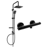 Mexen Slim Sven set de duș montat la suprafață cu duș de ploaie și baterie de duș termostatică, negru - 77105262-70