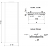 Mexen Flat VR20S lapos radiátor 1400 x 600 mm, alsó középső csatlakozás, 1068 W, antracit - W6VR20S-140-060-66