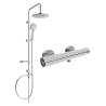 Mexen Carl set de duș cu pară de tip ploaie și baterie de duș termostatică Kai, Crom - 77100240-00