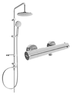 Mexen Kai Carl set de duș aplicat cu duș fix și baterie de duș termostatică, crom - 77100240-00