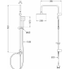 Mexen Kai Tord set de duș aplicat cu plafonieră și baterie de duș termostatică, negru - 77100200-70