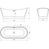 Mexen Montana cadă freestanding 180 x 80 cm, alb, preaplin alb - 52011808000-20