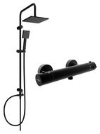 Mexen Kai Tord set de duș aplicat cu plafonieră și baterie de duș termostatică, negru - 77100200-70