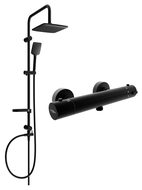 Mexen Sven set de duș exterior cu duș de plafon și baterie de duș termostatică Kai, negru - 77100262-70