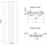Mexen Line VR20SL lemezradiátor 1800 x 600 mm, alsó középső csatlakozás, 1308 W, antracit - W6VR20SL-180-060-66