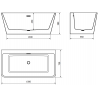 Mexen Volta cadă de baie freestanding 150 x 75 cm, alb, scurgere aurie - 51131507500-50
