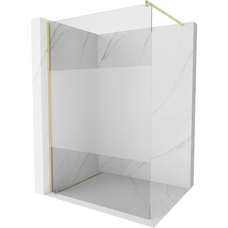 Mexen Kioto perete de duș Walk-in 70 x 200 cm, transparent/pătat 8 mm, aurit periat - 800-070-101-55-35