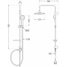 Mexen Erik set de duș cu pară de tip ploaie și baterie de duș termostatică Cube, Neagră - 77200205-70