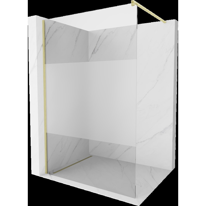 Mexen Kioto paravan de duș Walk-in 80 x 200 cm, transparent/mat 8 mm, finisaj auriu periat - 800-080-101-55-35