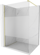 Mexen Kioto perete de duș Walk-in 120 x 200 cm, transparent/sticlă mată 8 mm, auriu periat - 800-120-101-55-35