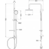 Mexen Carl set de duș cu pară de tip ploaie și baterie de duș termostatică Cube, Neagră - 77200240-70