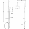 Mexen Sven set de duș cu pară de tip ploaie și baterie de duș termostatică Cube, Neagră - 77200262-70