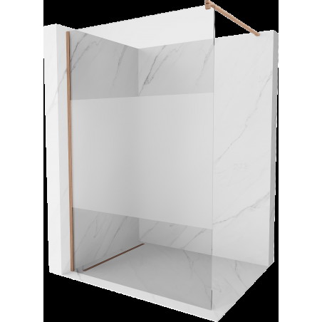 Mexen Kioto perete duș Walk-in 100 x 200 cm, transparent/neblurit 8 mm, cupru periat - 800-100-101-65-35