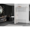 Mexen Kioto Walk-in zuhanyfal 100 x 200 cm, áttetsző/frosted 8 mm, kefélt réz - 800-100-101-65-35