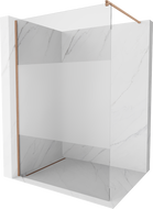 Mexen Kioto Walk-in zuhanyfal 120 x 200 cm, átlátszó/tejes 8 mm, csiszolt réz - 800-120-101-65-35