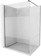 Mexen Kioto perete walk-in 120 x 200 cm, transparent/cristal mat 8 mm, gri pistol periat - 800-120-101-66-35
