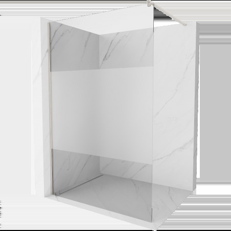 Mexen Kioto perete dus Walk-in 130 x 200 cm, transparent/mat 8 mm, nichel periat - 800-130-101-97-35