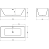 Mexen Nita cada 170 x 80 cm, alb, evacuare crom - 52091708000-01