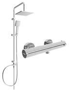 Mexen Kai Tord set de duș montat pe perete cu duș de ploaie și baterie de duș termostatică, crom - 77100200-00