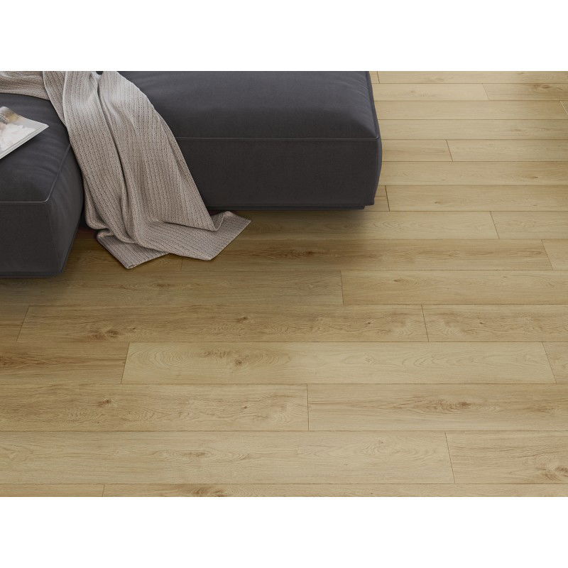 Mexen Anniston 1240 x 182 mm-es vinil panelek, SPC 6,5 mm, IXPE 1,5 mm alátét, 4 V-fuga, Tölgy - F1038-1240-182-505-4V1-01