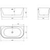Mexen Oval cadă freestanding 150 x 75 cm, alb, supraplan roz de aur - 52671507500-60