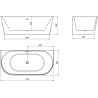 Mexen Oval cadă freestanding 170 x 80 cm, alb, scurgere crom - 52671708000-01