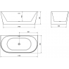 Mexen Oval cadă freestanding cu perete 170 x 80 cm, alb, scurgere aur roz - 52671708000-60