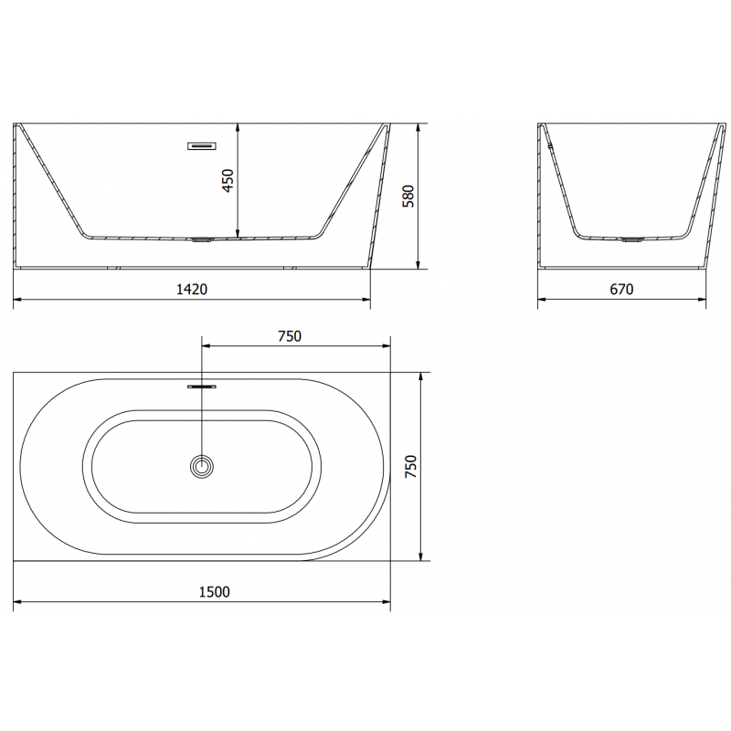 Mexen Mia cadă de baie freestanding colțar stânga 150 x 75 cm, albă, preaplin auriu periat - 52691507500L-55