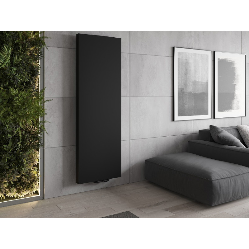 Mexen VS20S Flat lapos radiátor 2200 x 600 mm, alsó középső csatlakozás, 1520 W, fekete - W6-220-060-70