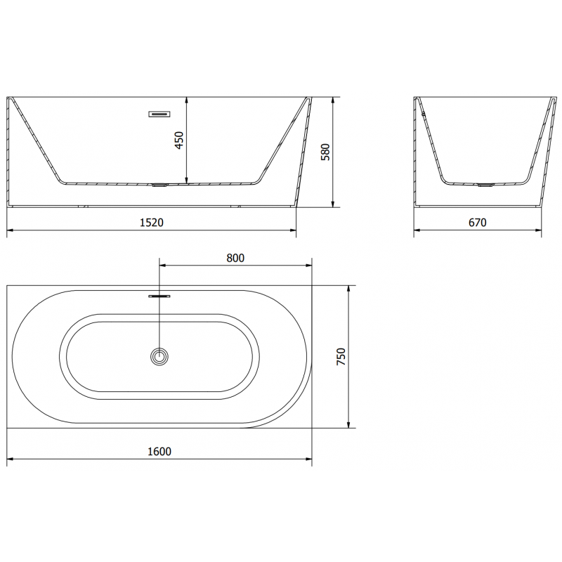 Mexen Mia cadă de baie independentă colțară stângă 160 x 75 cm, alb/negru, preaplin nichel periat - 52691607575L-97