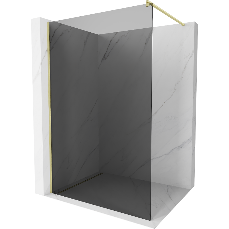 Mexen Kioto perete duș Walk-in 120 x 200 cm, grafit 8 mm, aur bronzat - 800-120-101-55-40