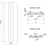 Mexen VS20SL Line lapos radiátor 1400 x 500 mm, középső alsó csatlakozás, 890 W, fekete - W6-140-050-70