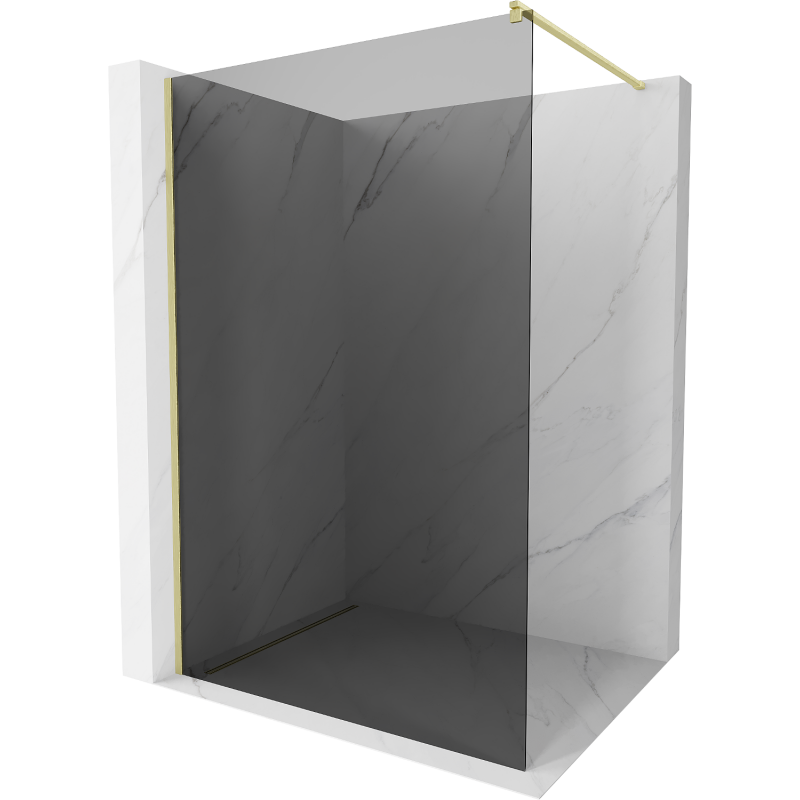 Mexen Kioto panou de duș Walk-in 140 x 200 cm, grafit 8 mm, auriu periat - 800-140-101-55-40