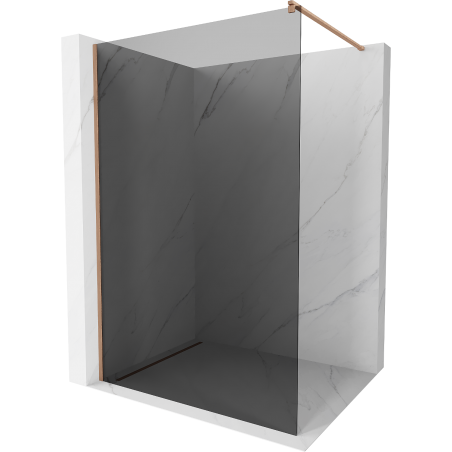 Mexen Kioto Perete de duș Walk-in 90 x 200 cm, grafit 8 mm, cupru periat - 800-090-101-65-40