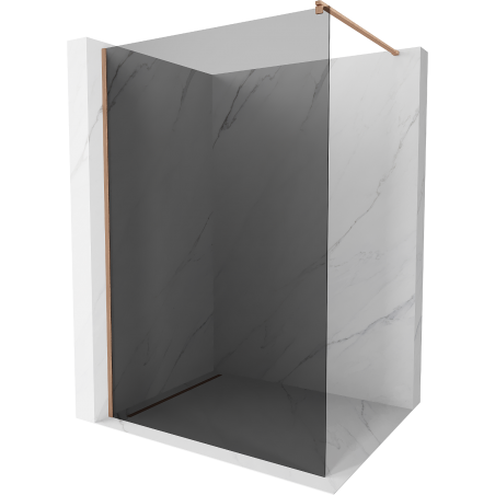 Mexen Kioto zuhanyfal Walk-in 100 x 200 cm, grafit 8 mm, kefélt réz - 800-100-101-65-40