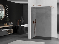 Mexen Kioto paravan pentru duș Walk-in 110 x 200 cm, grafit 8 mm, cupru periat - 800-110-101-65-40