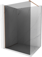 Mexen Kioto zuhanyfal Walk-in 140 x 200 cm, grafit 8 mm, selyemfényű réz - 800-140-101-65-40